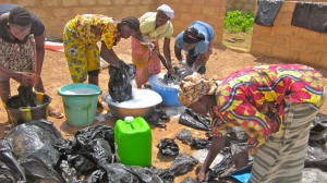 Trash bag washing