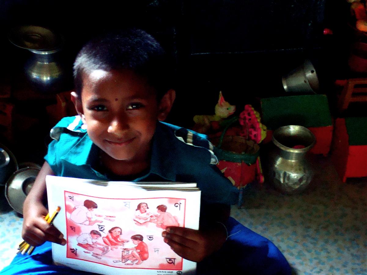 Young girl at elementary school in Bangladesh