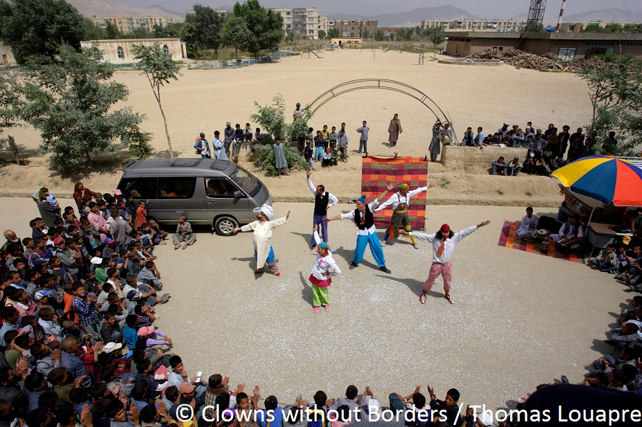 Clowns performing in Afghanistan