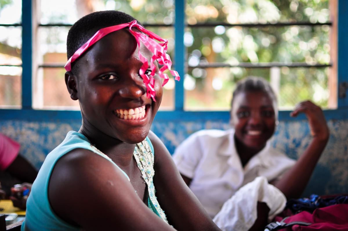 A young mother in school in Tanzania