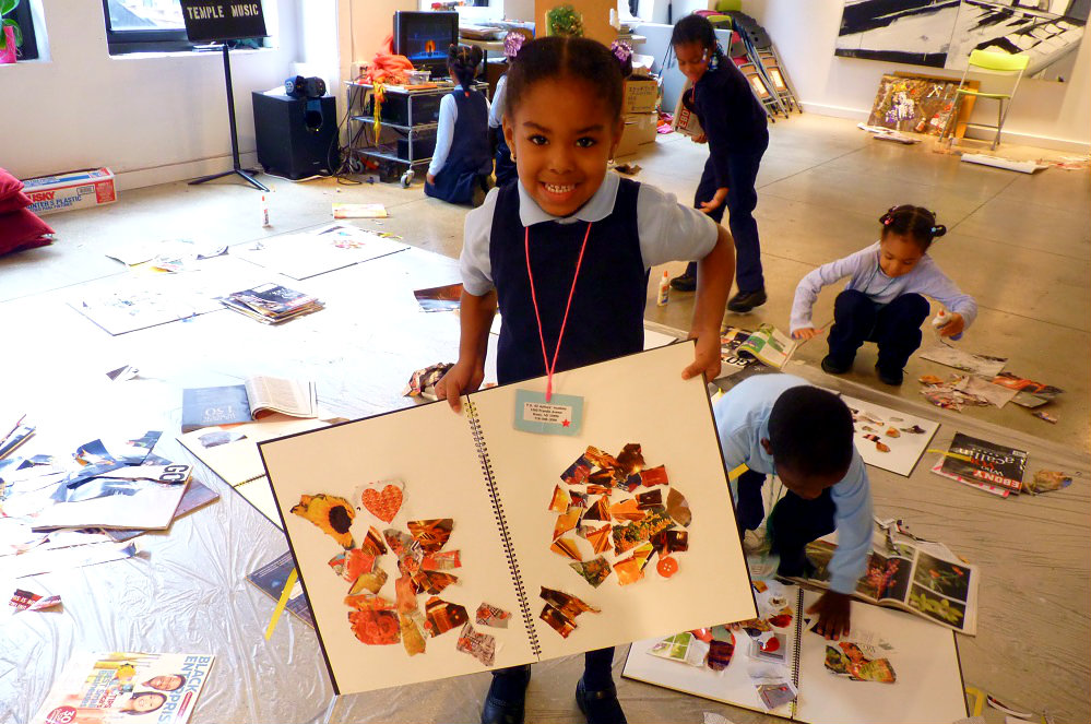 A yound girl learning through art in New York