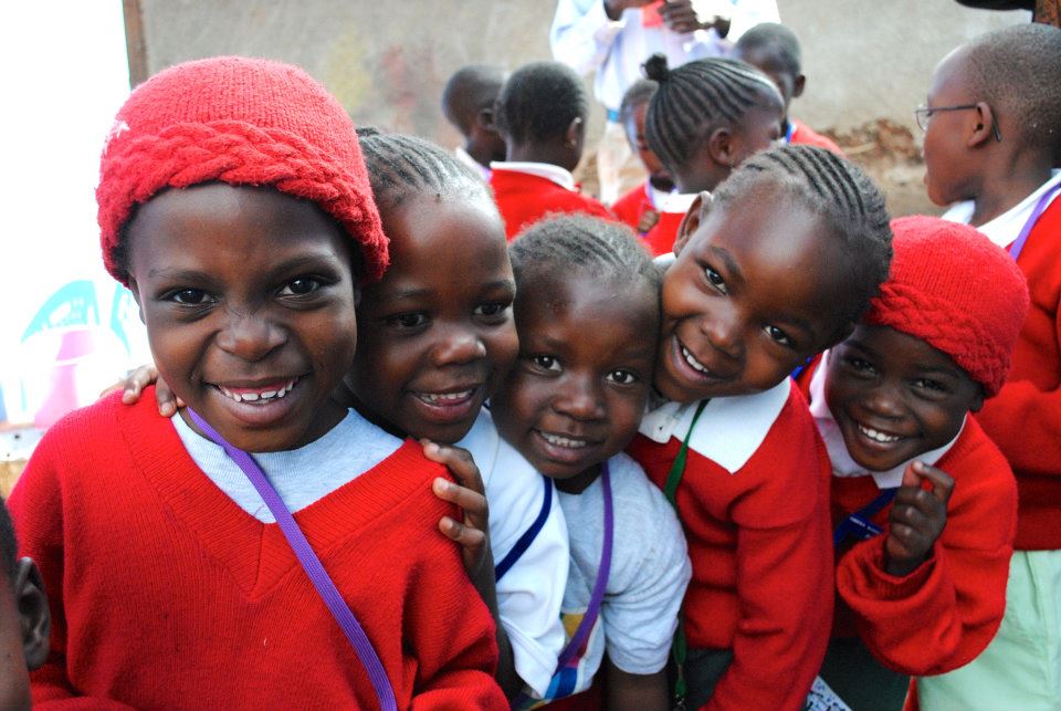 Smiling girls from Shining Hope for Communities' Kibera School for Girls