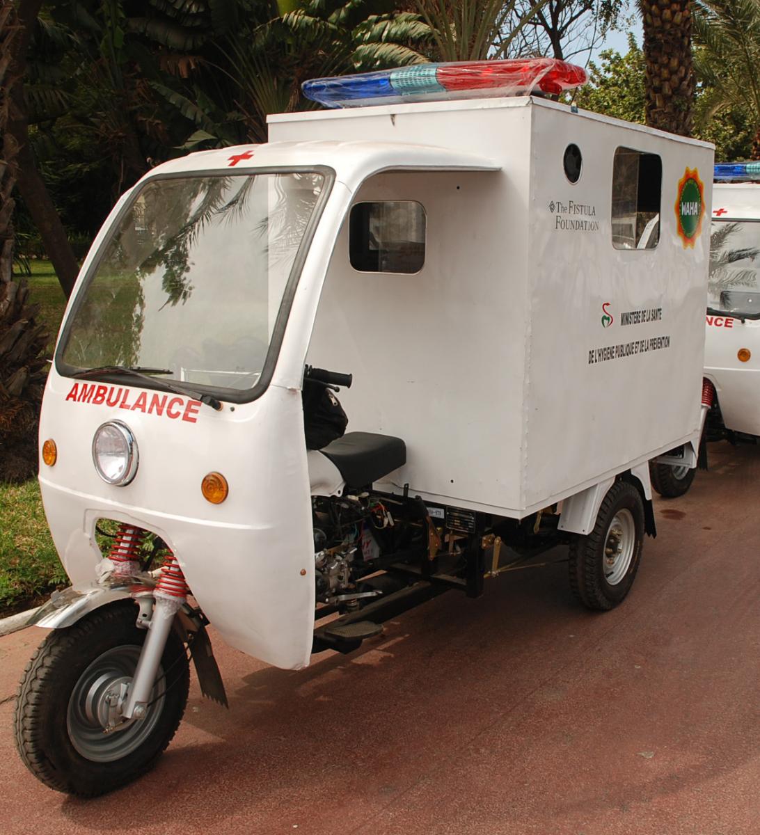 A motorcycle ambulance for maternal health in rural areas