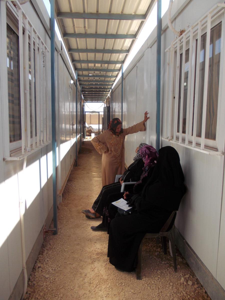 The Syrian refugee camp maternity’s hallway and waiting room