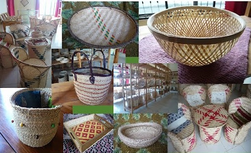 An assortment of Mbeya Bamboo Women's Group woven products